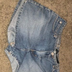 High waisted jean shorts